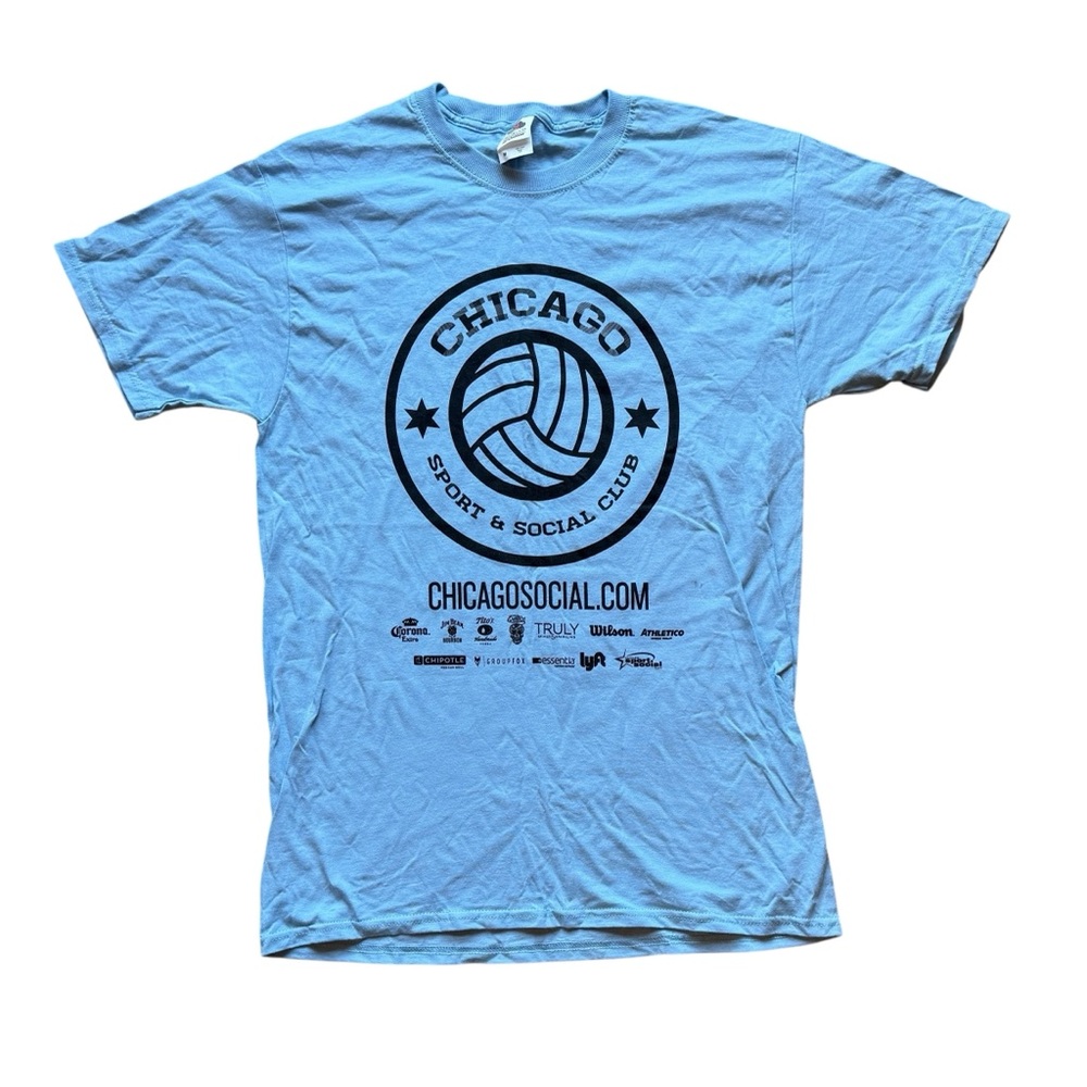 Blue Chicago Sport & Social Club Graphic T-Shirt Size Medium